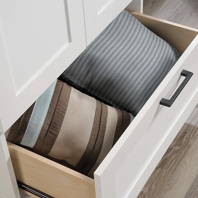 Sauder HomePlus Wardrobe/Storage Cabinet, Spacious Hidden Storage, Wardrobe Armoire, 29.1x20.9x71.2 - Soft White Finish