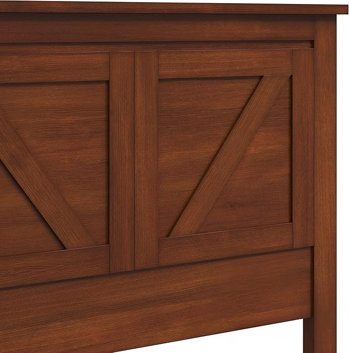 Glenwillow Home Farmhouse Style Wood Panel Headboard in Cherry - Twin Size