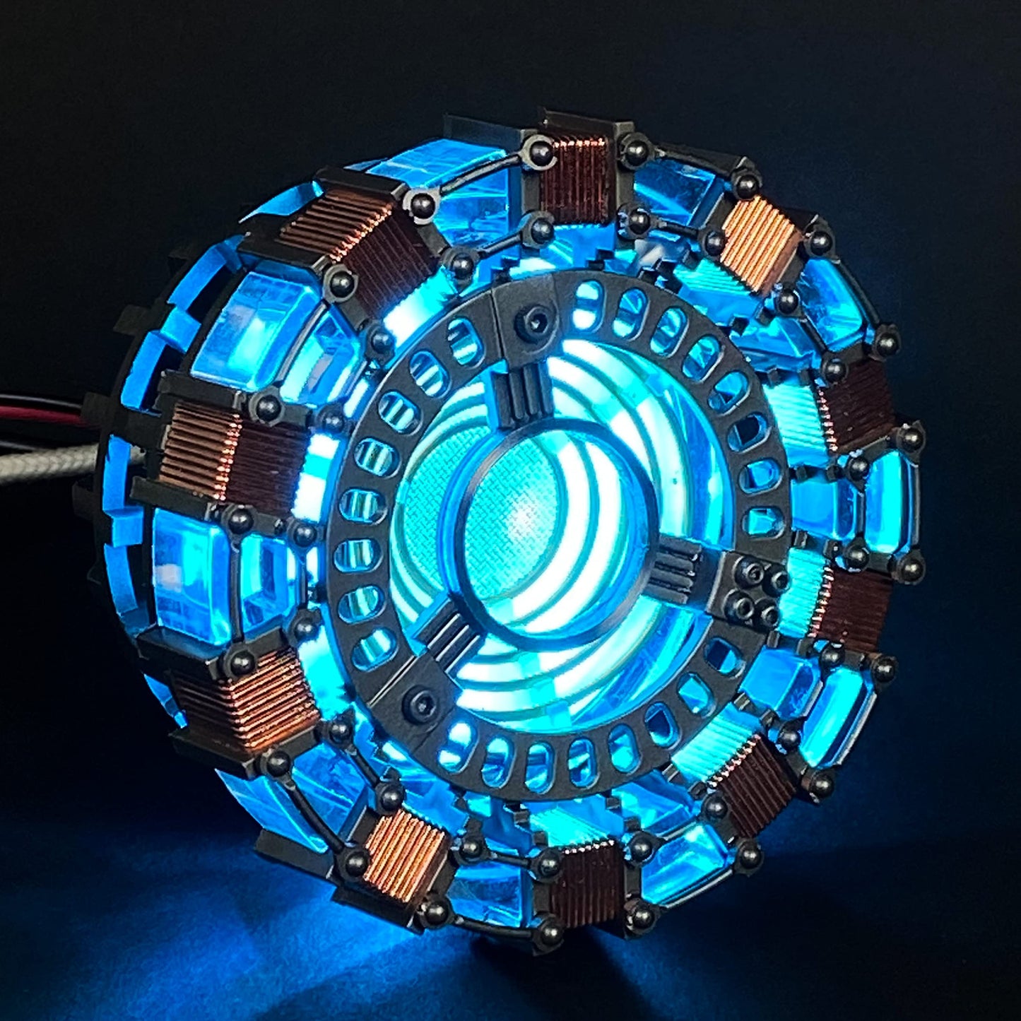 tkwser Iron Man Arc Reactor Model ARC1 with LED Light, USB Connection, and Display Case for Collections