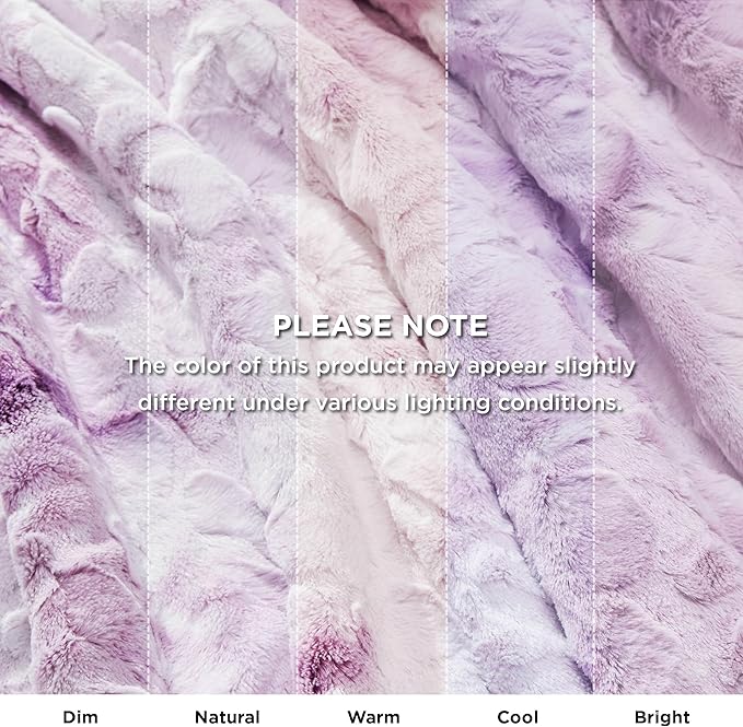 Bedsure GentleSoft Sherpa Fluffy Throw Blanket - Fleece Warm and Cozy Throw for Women Gift, Plush & Fuzzy Faux Fur Christmas Blanket for Couch, Bed Decor, Tie Dye Design, Light Purple, 50x60 Inches
