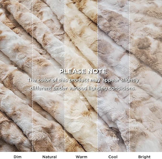 Bedsure GentleSoft Sherpa Fluffy Blanket Queen Size for Bed - Fleece Warm and Cozy for Women Gift, Plush & Fuzzy Faux Fur Christmas Blanket for Couch, Sofa Decor, Tie Dye Design, Beige, 90x90 Inches