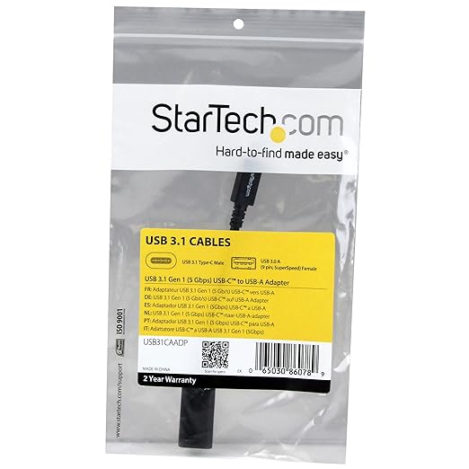 StarTech.com USB-C to USB Adapter - USB 3.0 (5Gbps) - 6in - USB-IF Certified - USB-C to USB-A - USB 3.2 Gen 1 - USB C Adapter - USB Type C (USB31CAADP)