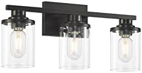Black Bathroom Vanity Light Fixtures Over Mirror 3-Light Wall Sconce Lamp Lighting Fixtures