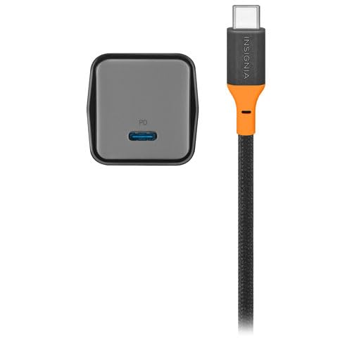 INSIGNIA USB Cables, 20Gbps High-Speed Charging & Data Sync, Braided Nylon, Compatible with MacBook, Laptop, iPhone, iPad, Android (Accessories, 45W USB-C Wall Accessory w/Cable)