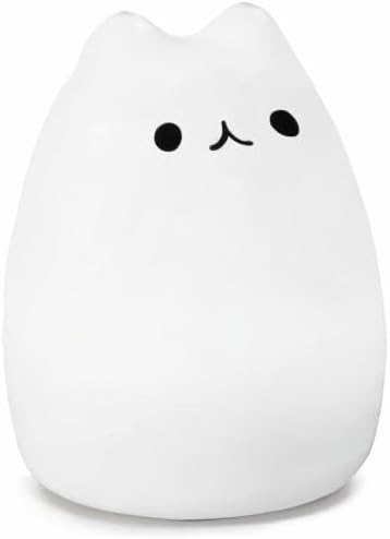 WoneNice Cute Kitty Night Light, Rechargeable Silicone Cute Lamp with Warm White & 7-Color Breathing Modes, Touch Sensor Control, Gift for Women Mom Teen Girls Kids Toddler Baby