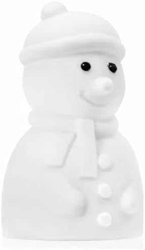Lumipets Junior Snowman Night Light, Soft Silicone Material, 8 Soothing Colors, Cordless, Easy Control, Portable
