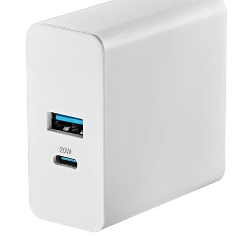 INSIGNIA USB Cables, 20Gbps High-Speed Charging & Data Sync, Braided Nylon, Compatible with MacBook, Laptop, iPhone, iPad, Android (Accessories, 32W USB-C Cable w/Wall Accessory)