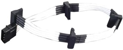 Silverstone Technology Sleeved Extension Power Supply Cable with 1 x 4-Pin to 4 x SATA Connectors (PP07-BTSW)