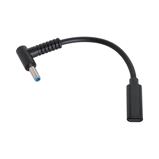 NFHK Type C USB-C Female Input to DC 4.5 * 3.0mm Power PD Charge Cable fit for Laptop 18-20V