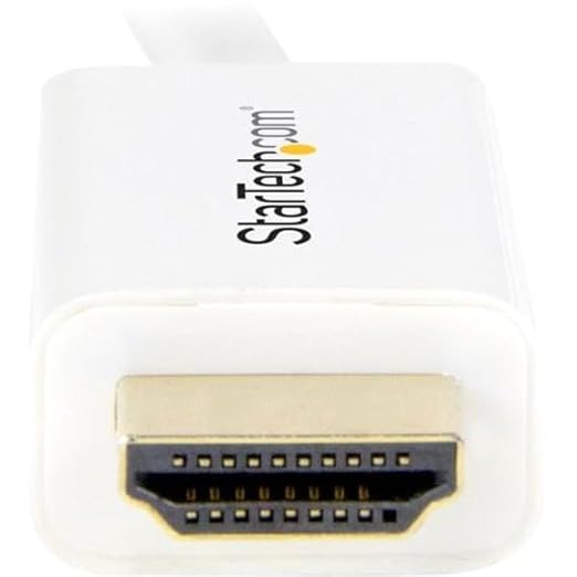 StarTech.com 6ft (2m) Mini DisplayPort to HDMI Cable - 4K 30Hz Video - mDP to HDMI Adapter Cable - Mini DP or Thunderbolt 1/2 Mac/PC to HDMI Monitor - mDP to HDMI Converter Cord - White (MDP2HDMM2MW)
