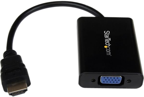 StarTech.com HDMI to VGA Adapter – 1920x1080 – HDMI Converter with Audio Output – VGA to HDMI Monitor Adapter (HD2VGAA2),Black