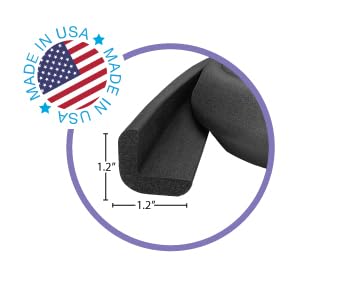 Kidkusion Baby Proof Edge Guards for Safety | Made in The USA | 18 Feet | Black | Edge Protectors for Furniture, Tables, Fireplaces | Heavy Duty Tape Included