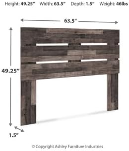 Signature Design by Ashley Neilsville Butcher Block Panel Headboard, Queen, Brown