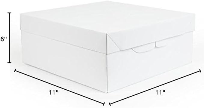 PME, 11 x 6in tall Square Cake Box, Standard, White