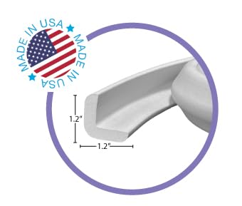 Kidkusion Baby Proof Edge Guards for Safety | Made in The USA | 36 Feet | Soft Gray | Edge Protectors for Furniture, Tables, Fireplaces | Heavy Duty Tape Included