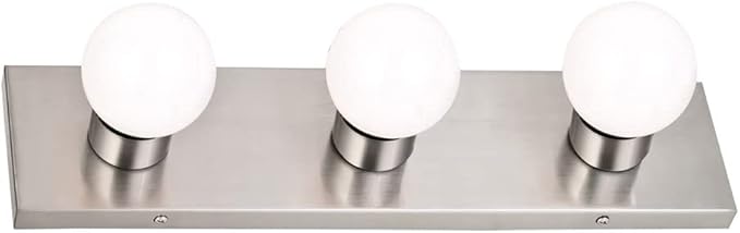 Design House 519280 Contemporary 3-Light Indoor Vanity Light Dimmable for Bathroom Bedroom Vanity Makeup, Satin Nickel