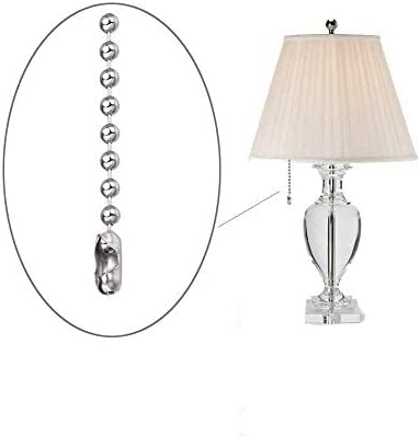 Vinaco Pull Chain, 2 Pieces 36 Inch Stainless Steel Bead Chain, Great Pulling Force & Rustproof, 6 Size, 3.2mm ball chain with 4 free Matching Connectors - Silver (36 inch)