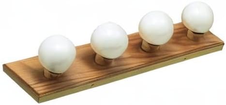 Design House 500207 4-Light Vanity Strip Light Contemporary Dimmable for Bathroom, Bedroom, Makeup Vanity, Honey Oak