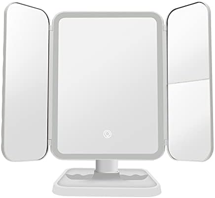 Vanity Mirror Pro, Trifold Led Makeup Mirror, Aristoparis Makeup Mirror, Glisera Makeup Mirrors, Glisera Smart Mirror with Lights,LED Trifold Vanity (White)