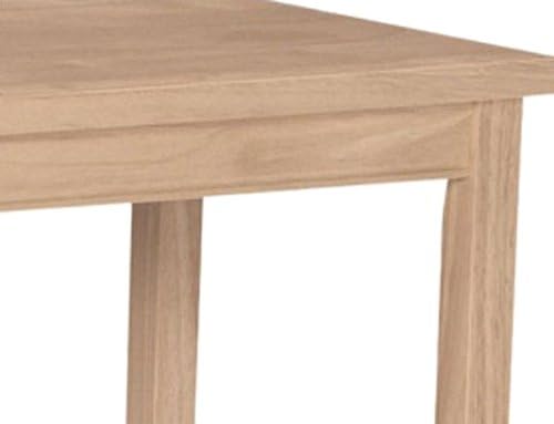 IC International Concepts, Portman Accent Table , Solid Real Wood, Sturdy Parawood, DIY, Paint/Stain Ready, Unfinished