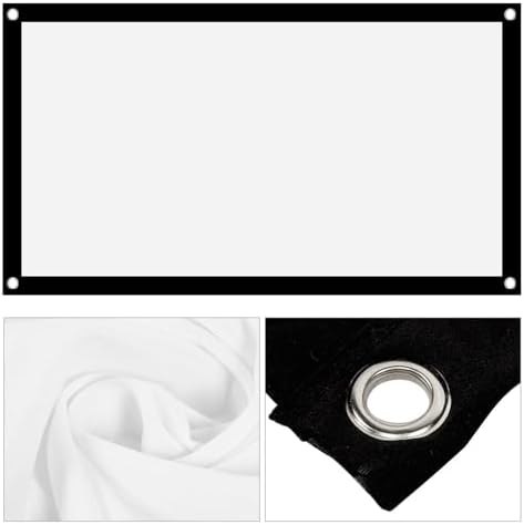 16:9 Projection Screen, Non Crease White Projector Screen, 16:9 Thicken Portable Non Crease Soft White Polyester Projector Curtain Projection Screen (40 inches)
