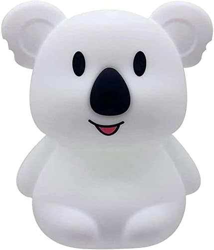 Animal-Shaped Night Light, Rechargeable LED Soft Silicone (BPA Free) Bedside Lamp for Children/Adults, Adjustable Brightness and 9 Colors by Touch Control & Remote Control (Big Koala)