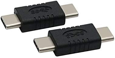 Type C Male to Type C Male Adapter Support Data Synchronization and Charging USB C to USB C Cable 3.1 Gen 2 10Gbps 60W Converter, 2-Pack