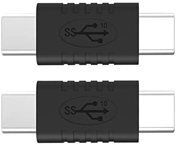 Type C Male to Type C Male Adapter Support Data Synchronization and Charging USB C to USB C Cable 3.1 Gen 2 10Gbps 60W Converter, 2-Pack