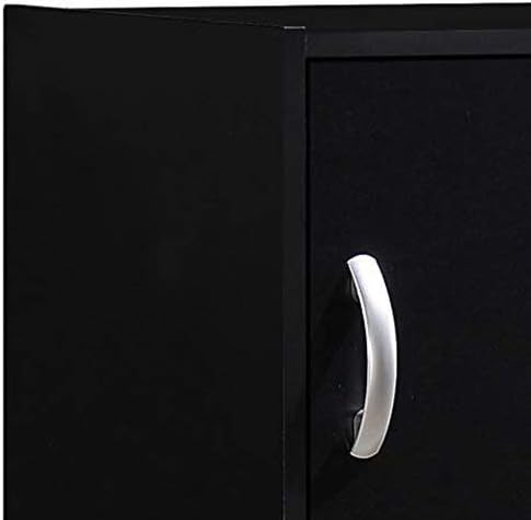 HODEDAH IMPORT 3-Shelf Bookcase Cabinet, Black