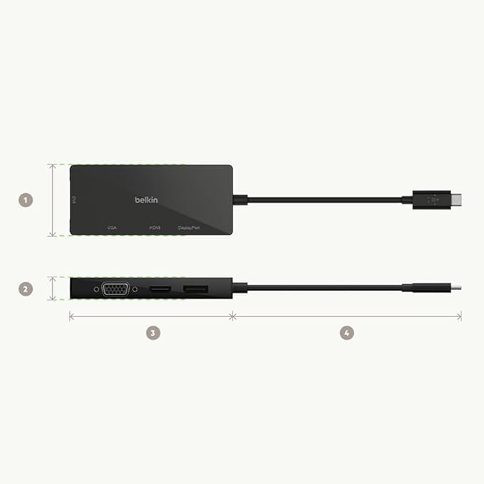 Belkin Adpt,Usbc-Hdmi,Vga,Dvi,Dsplypt,Blk