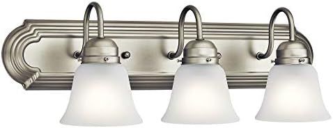 Kichler 3-Light Bathroom Light Fixture in Tannery Bronze, Traditional Vanity Light, 5337TZS, (24" W x 8" H x 8" D)