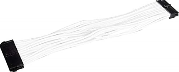 SilverStone PP07-MBW Sleeved Extension Power Supply Cable with 1 x Motherboard 24-Pin Connector, SST-PP07-MBW