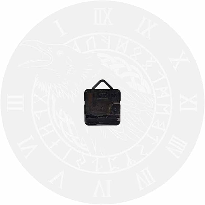 Geek Alerts Cawing Black Crow with Roman Numerals Silent Wall Clock 12inch Viking Odin Raven with Scandinavian Runes Battery Operated Quartz Watch
