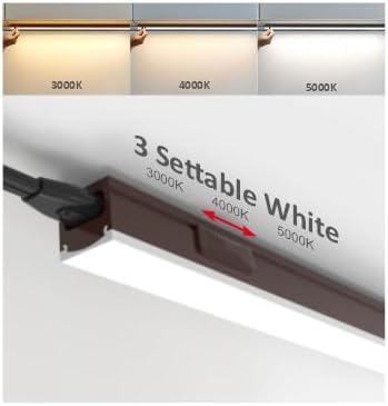 Under Cabinet Lighting Plug in, 12 Inch 2 Pcs, Linkable AC120V 3CCT 3000K/4000K/5000K Ultra Slim, LED Under Cabinet Lights for Counter Light, Kitchen, Shelf, Sink, Workshop, Desk, Bronze