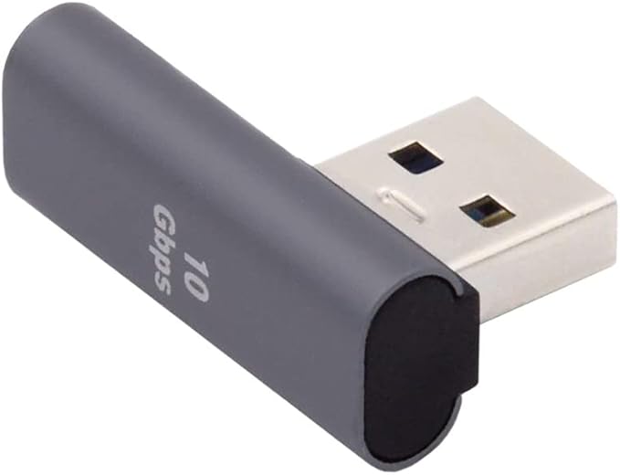 NFHK USB-C Type C Female Low Profile 90 Degree Left Angled to USB 3.0 A Male Data Adapter for Laptop Desktop