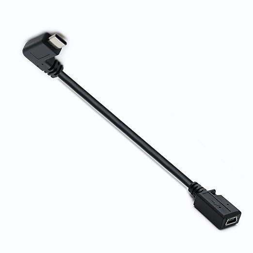 90 Degree USB Type C Male to Mini USB Female Cable, Adapter for MacBook Pro, Laptop, Android Devices