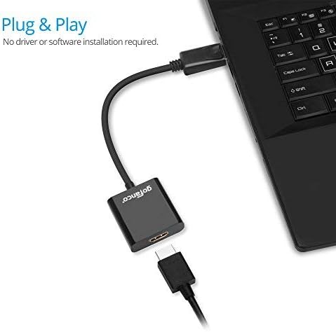 gofanco DisplayPort to HDMI Adapter - Black Male to Female DP to HDMI Converter for DisplayPort Enabled Desktops and Laptops to Connect to HDMI Displays (DPHDMI)