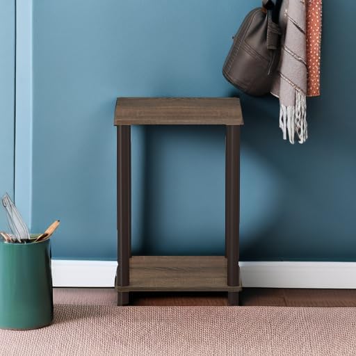 FURINNO Turn-N-Tube Haydn End Table, 1-Pack, Walnut/Brown