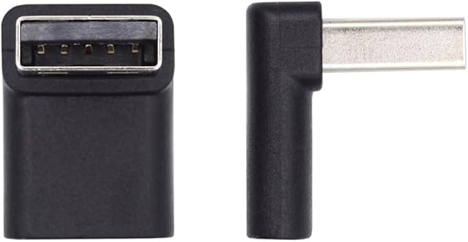 NFHK USB-C Type C Female 90 Degree Up Angled to USB 3.0 A Male Data Adapter for Laptop Desktop