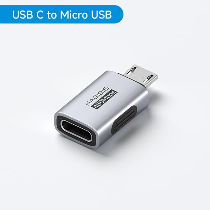 Hagibis USB-C to Micro USB Adapter 2 Pack, Type-C Female to Micro USB Male Convert Connector for Android Phones Speaker Power Bank Galaxy S7 S7 Edge, Nexus 5 6 and Micro USB Devices (ZJTN02)
