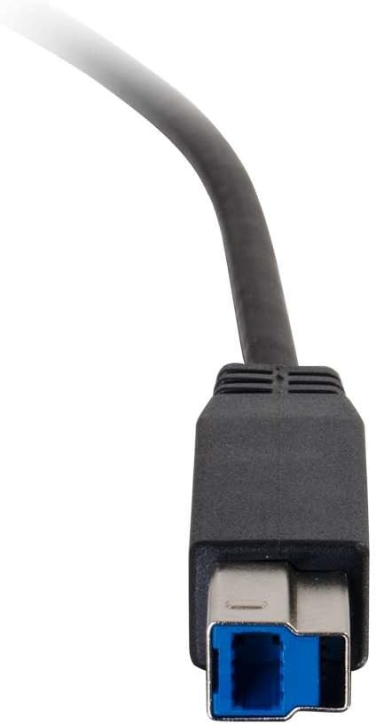 C2G USB Cable, USB 3.0 Cable, USB C to B Cable, Compatible with Thunderbolt 3 Tablet, Chromebook Pixel, Samsung Galaxy TabPro S, LG G6, Macbook, Black, 6 Feet (1.82 Meters), Cables to Go 28866