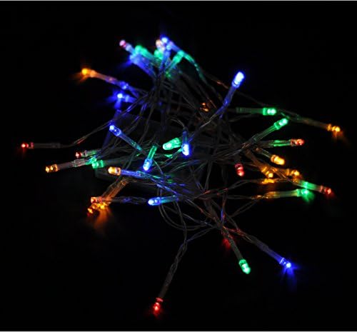 Karlling Battery Operated Christmas Lights,13 ft Short Clear Wire String Led Twinkle Fairy Light for Small Mini Xmas Tree and Wedding Party Indoor/Outdoor Decoration(Multicolor,10 Pack)