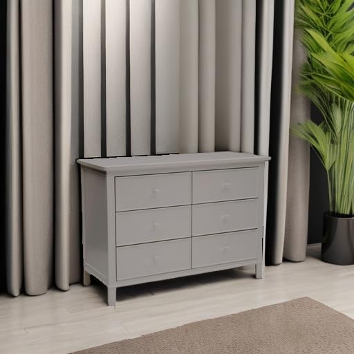 Delta Children Haven 6 Drawer Dresser with Interlocking Drawers - Greenguard Gold Certified, Grey