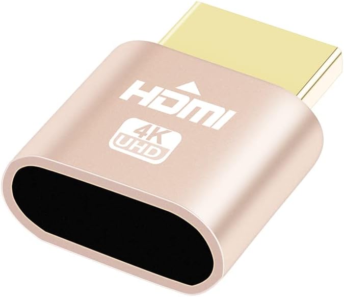 DTECH 4K HDMI Dummy Plug Display Emulator Headless Ghost Adapter Compatible with Windows Mac OSX Linux Support 4kx2k 2160P 1080p for Computer Desktop (fit-Headless, 1 Pack)