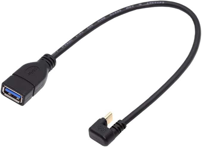 xiwai 90 Degree USB-C Type-C USB 3.1 Male to USB 3.0-A Female Adapter 10Gbps OTG Data Power Cable 30cm Opposite U Shape Back Angled