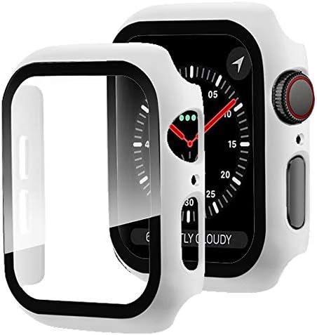 Miimall Compatible for Apple Watch Series 3 38mm Case with Screen Protector, Anti-Scratch Shockproof Hard PC Bumper