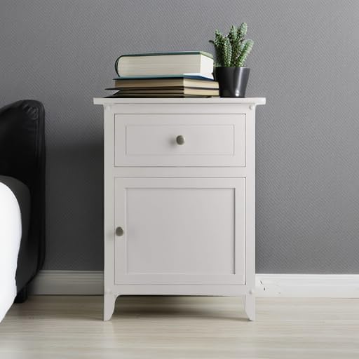 Winsome Eugene Accent Table/Nightstand, for Living Room, Den, Bedroom, White