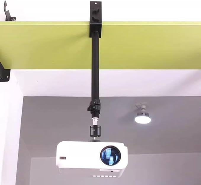 Adjustable Long Arm Projector Ceiling Mount Stand, Universal Desktop Overhead Camera Mount, Metal Projector Hanging Mount for Aurzen Nebula XGIMI AuKing and Most Mini Projectors, Webcams & Cameras