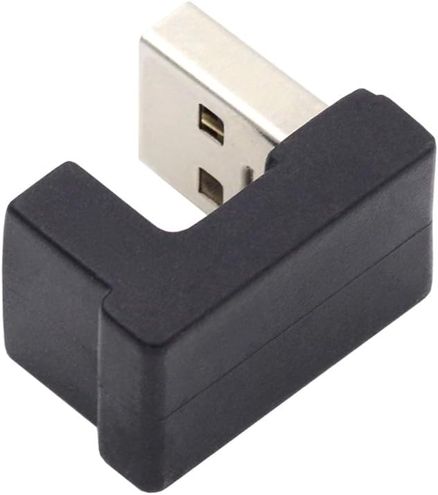 NFHK USB-C Type C Female Up Opposite U Shape Back Angled to USB 3.0 A Male Data Adapter for Laptop Desktop