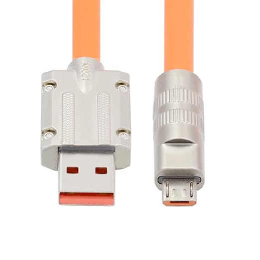 NFHK USB-A Type A to USB Micro 5Pin Liquid Silicone Ultra Soft Power USB2.0 Data Cable Fast Charge for Laptop Tablet Phone 100CM